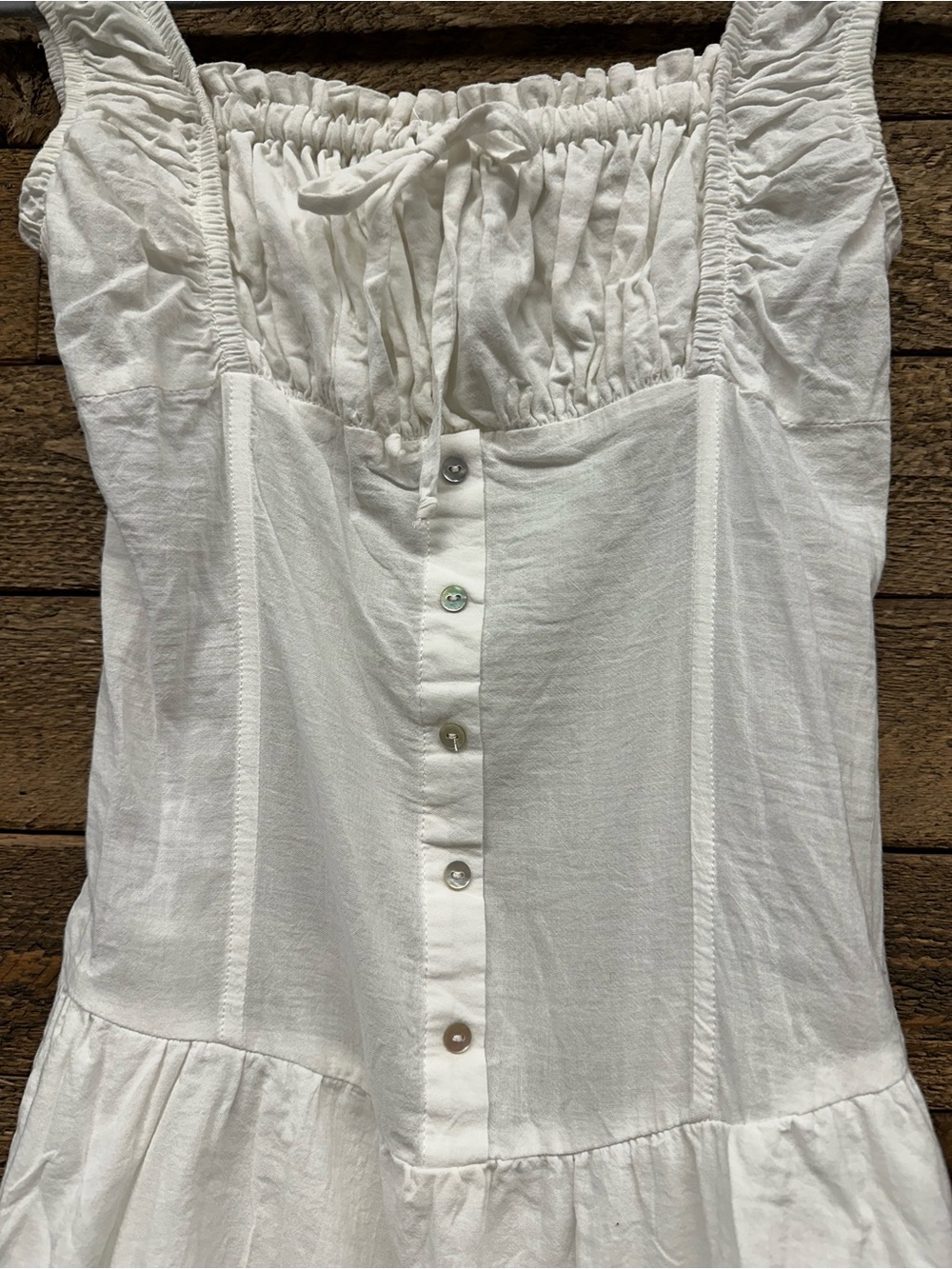 Frankies Bikinis Christa Gauze Mini Dress White XS Cottagecore - Picture 4 of 7